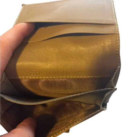 Fendi Cloth & Leather Tan Wallet EUC